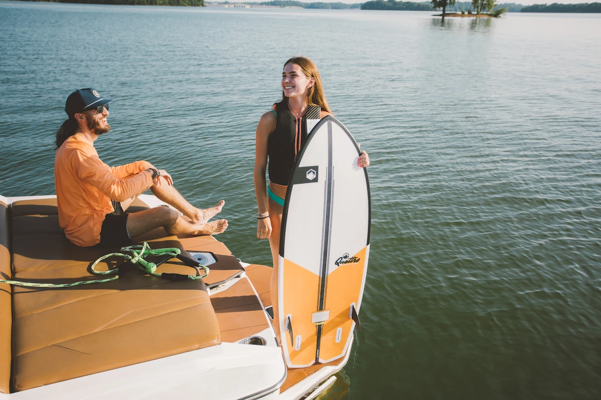 woman with wake surf