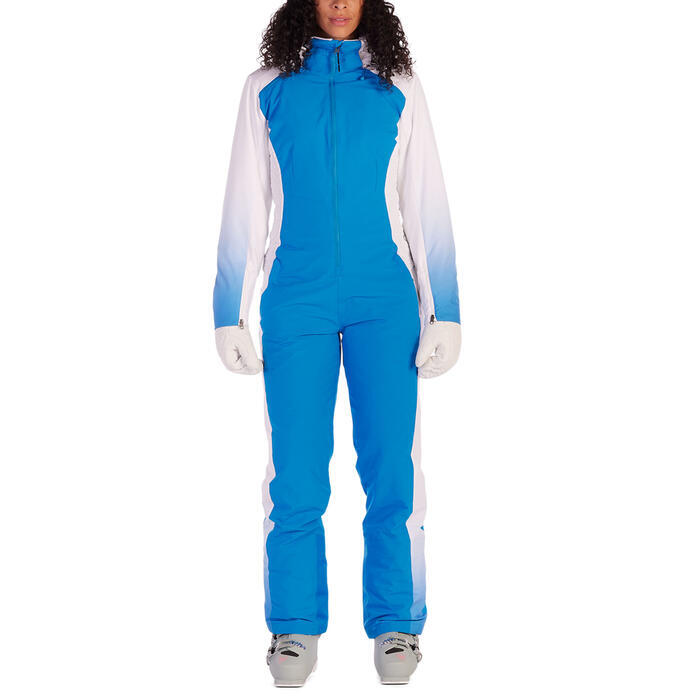 The Spyder Women’s Power Ski Suit is comfortable, warm, and stylish.