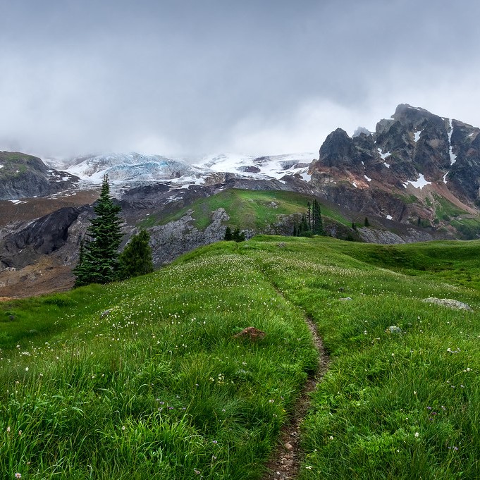 The Wonderland Trail in Mount Rainier is 93 miles of beautiful scenery.