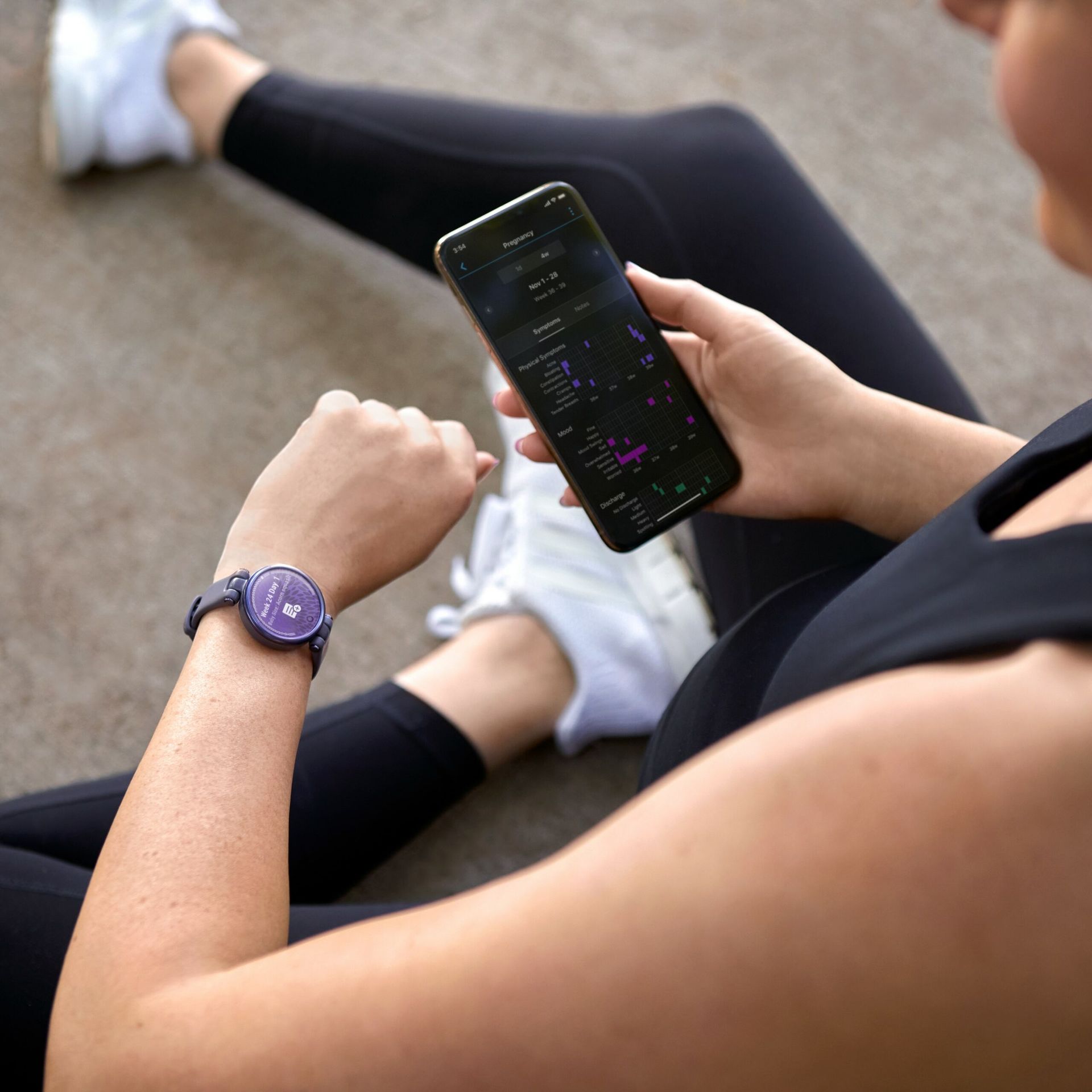 Garmin Forerunner 945 LTE HR displaying a map overlay.