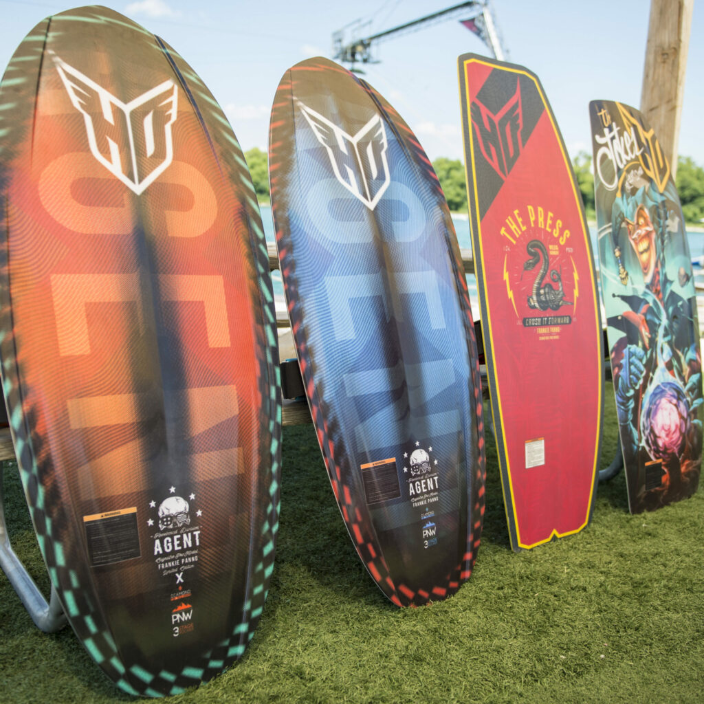 A display of a variety of different kneeboard designs and models.