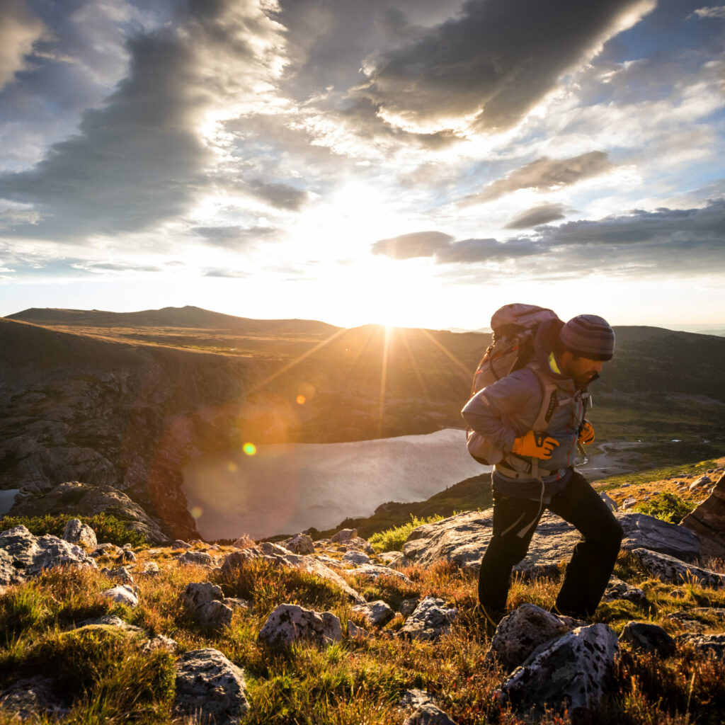 A hiker near Mount Bancroft in Colorado.