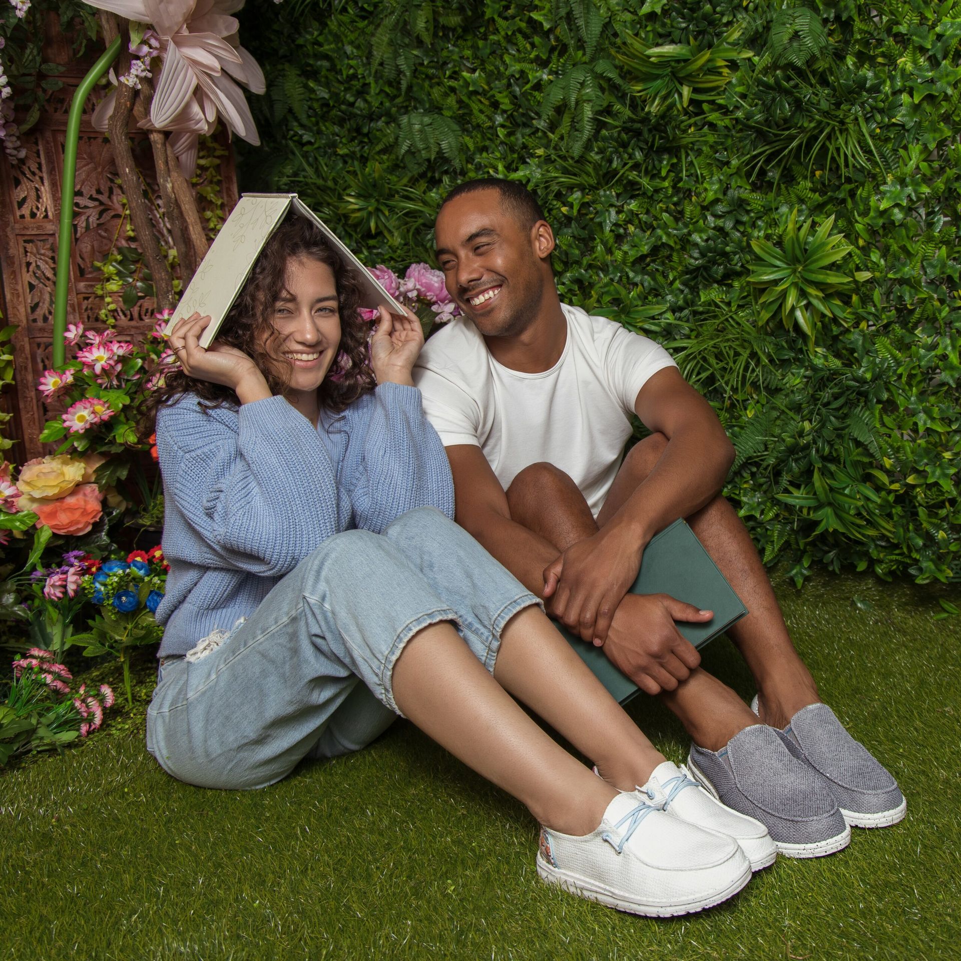 Teens wearing Hey Dude shoes for back-to-school