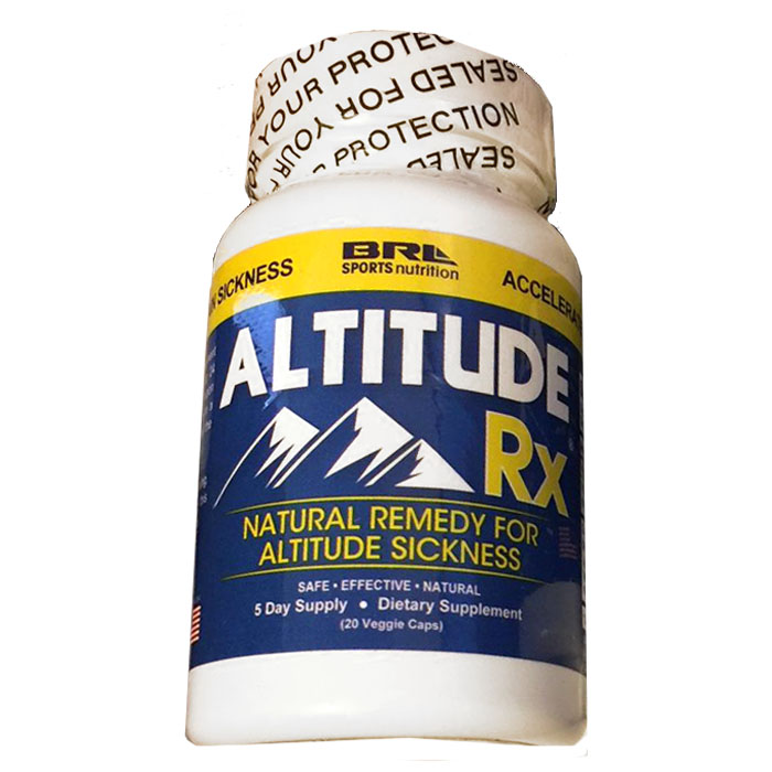 Altitude RX bottle. Supplements that can hep with altitude sickness and altitude acclimation.