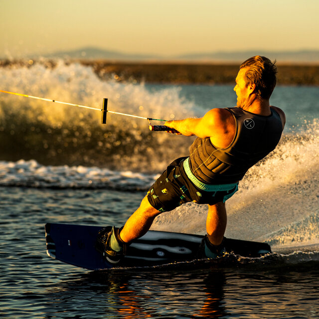 Going to the edge of a Hyperlite Wakeboard.