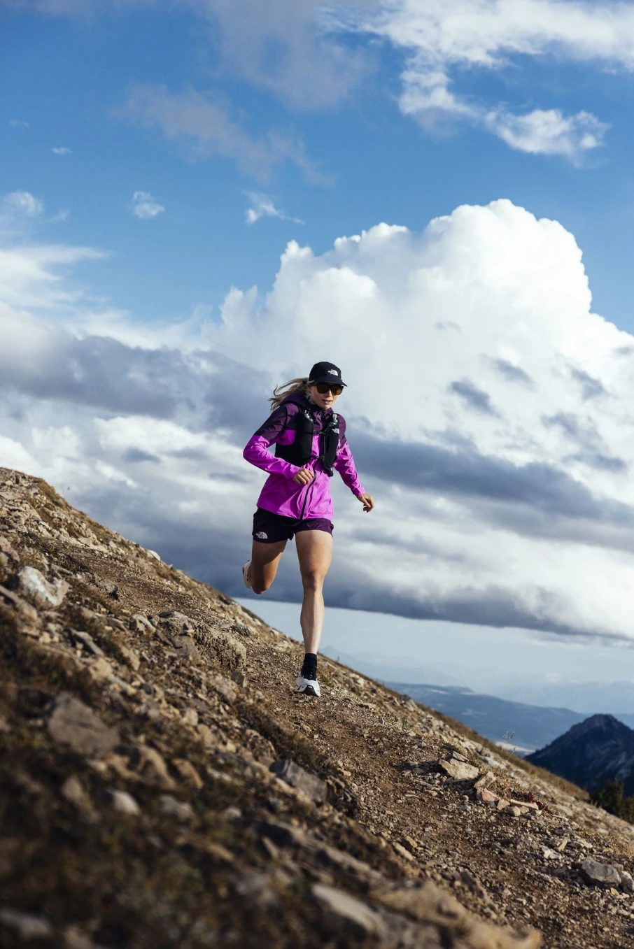 woman trail running