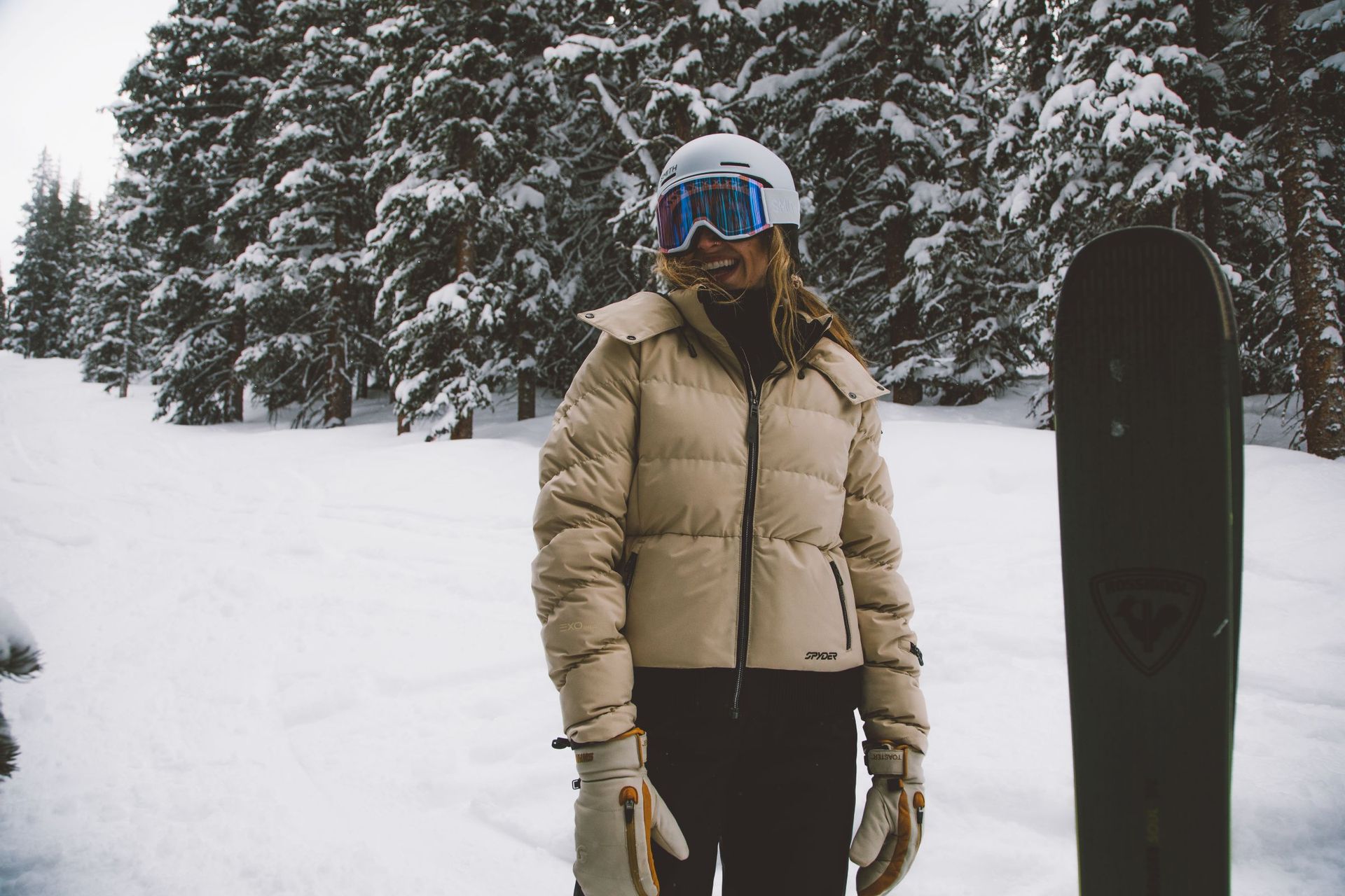 Allie Cheney at Winter Park Resort, wearing a Spyder ski jacket.