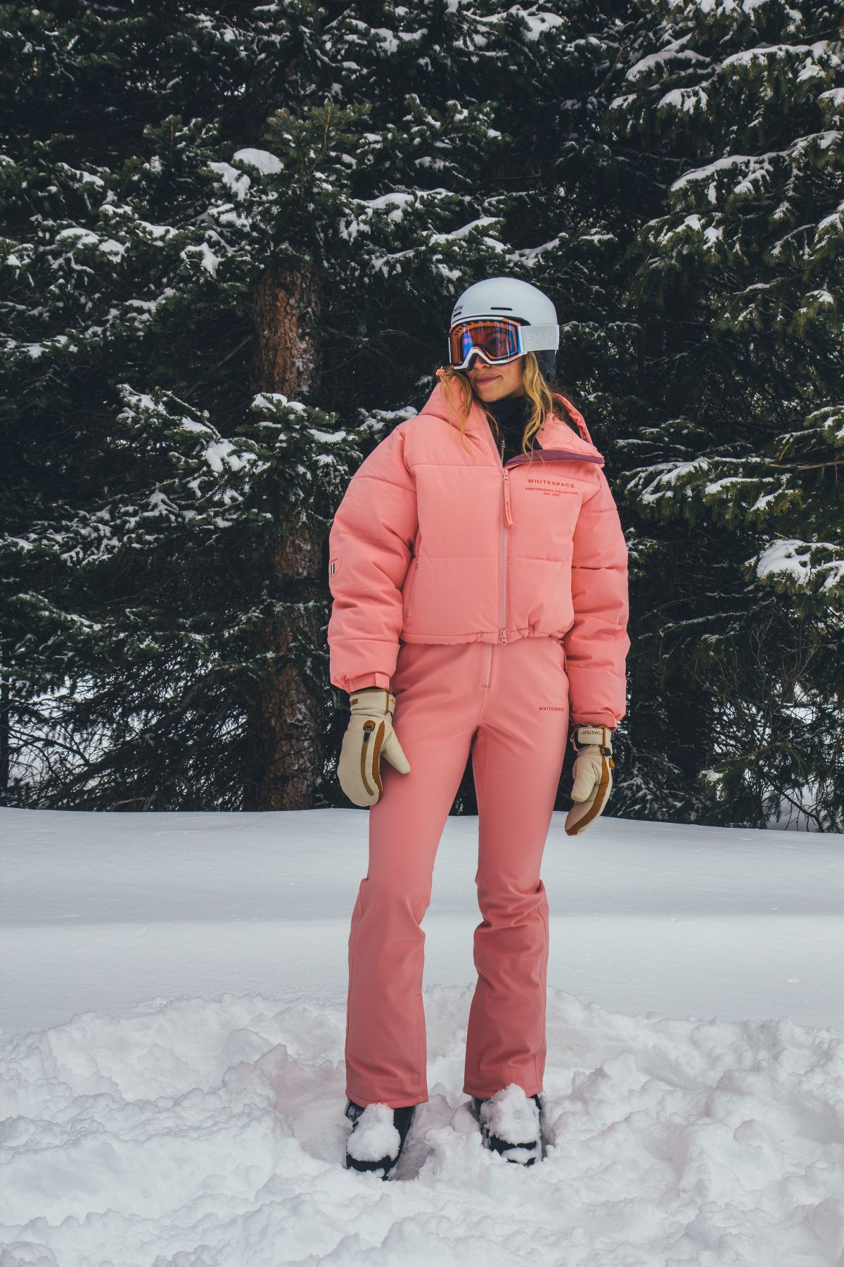 Allie Cheney in a Whitespace snowboarding kit. Featured at Ski Camp in Winter Park, Colorado.