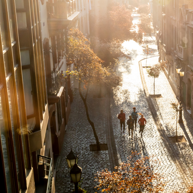 Walking or running as a group is a great activity while walking.