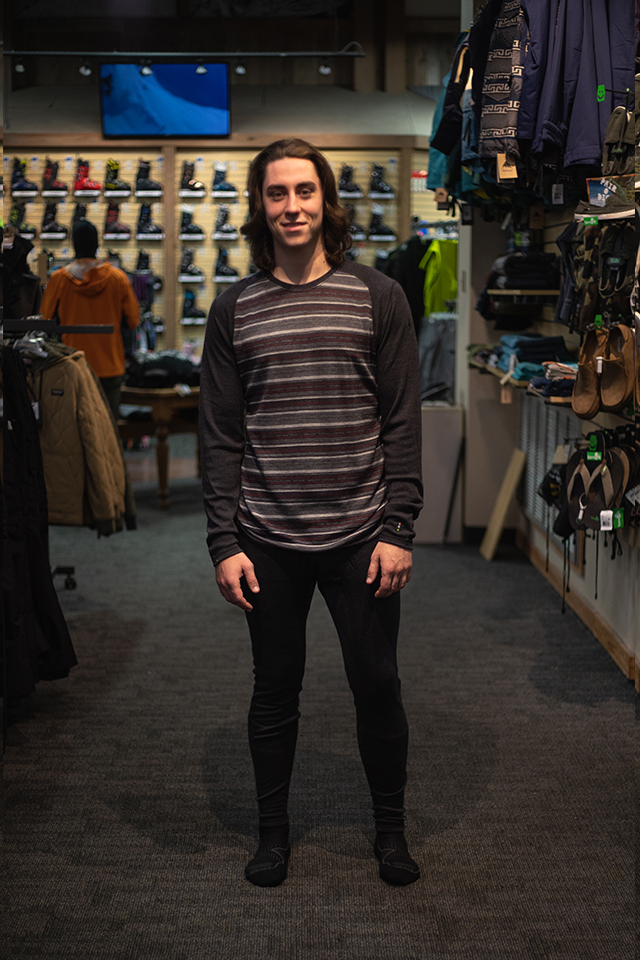 The Smartwool Men's Merino 250 Pattern Long Sleeve Crew Shirt is a good option for a base layer.