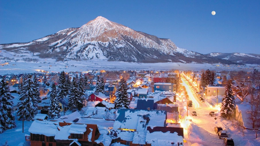 Image of Crested Butte Mountain Resort at dusk