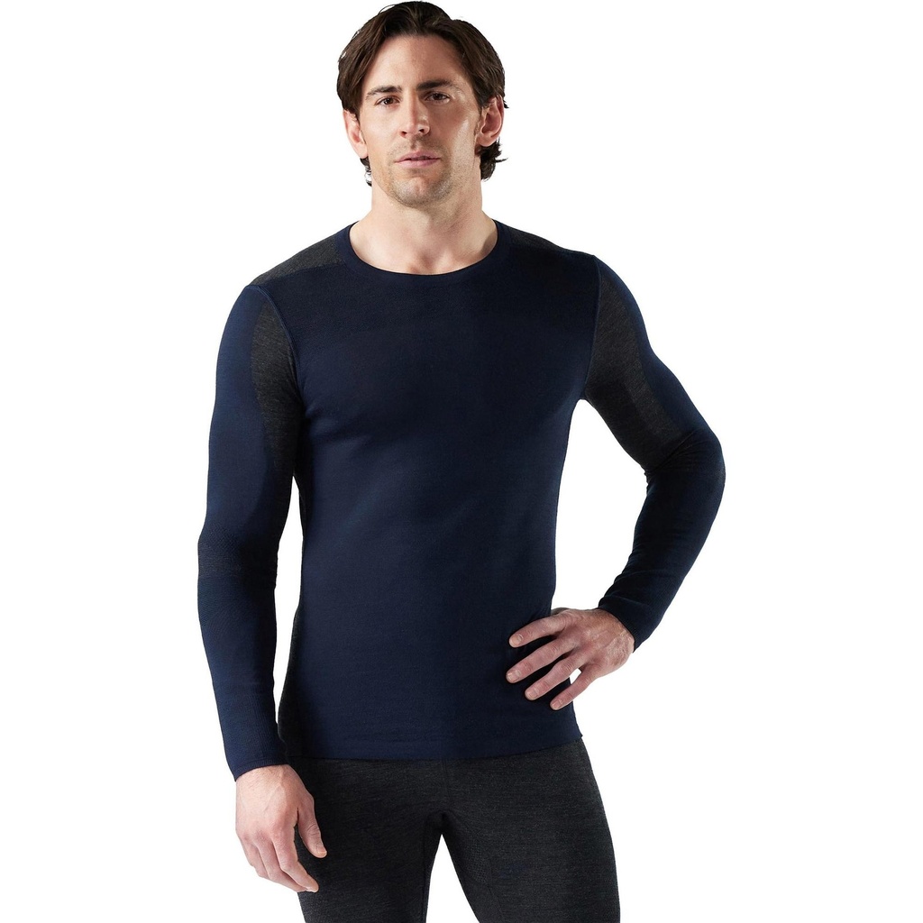 Smartwool Mens Intraknit Thermal Merino Base Layer Colorblock Crew