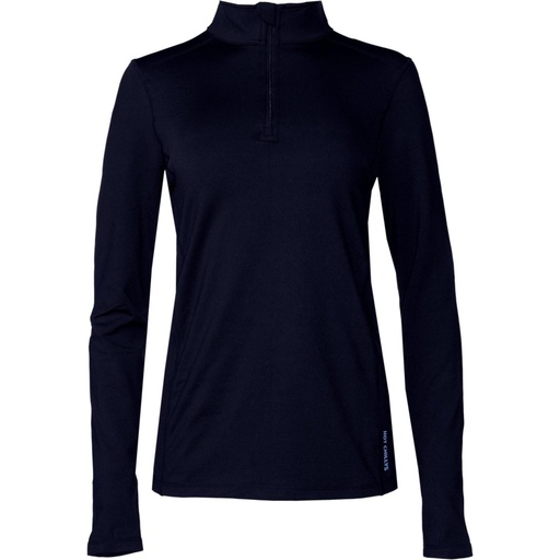Hot Chillys Women's Micro-Elite Chamois Solid Zip Zip T-Neck
