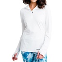 Hot Chillys Women's Micro-Elite Chamois Solid Zip Zip T-Neck