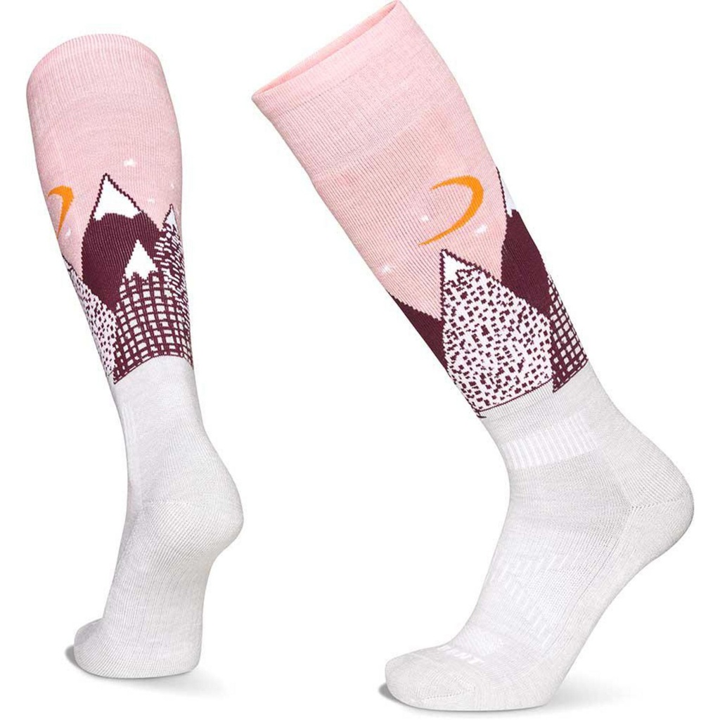 [000134264000000] Le Bent Kids Snowy Mountains Light Cushion Ski Socks (Mellow Rose, M)