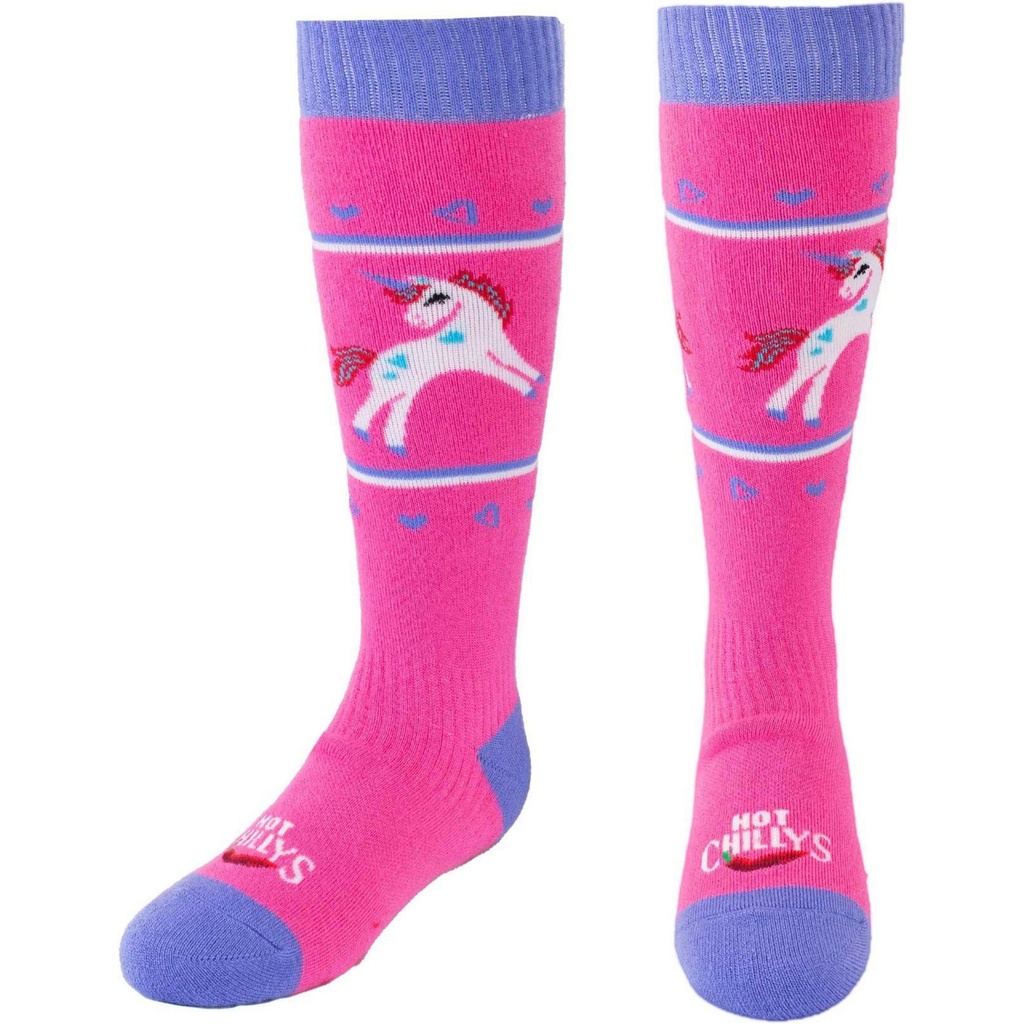[000134288000000] Hot Chillys Kids Magical Friends Mid Volume Ski Socks (S)