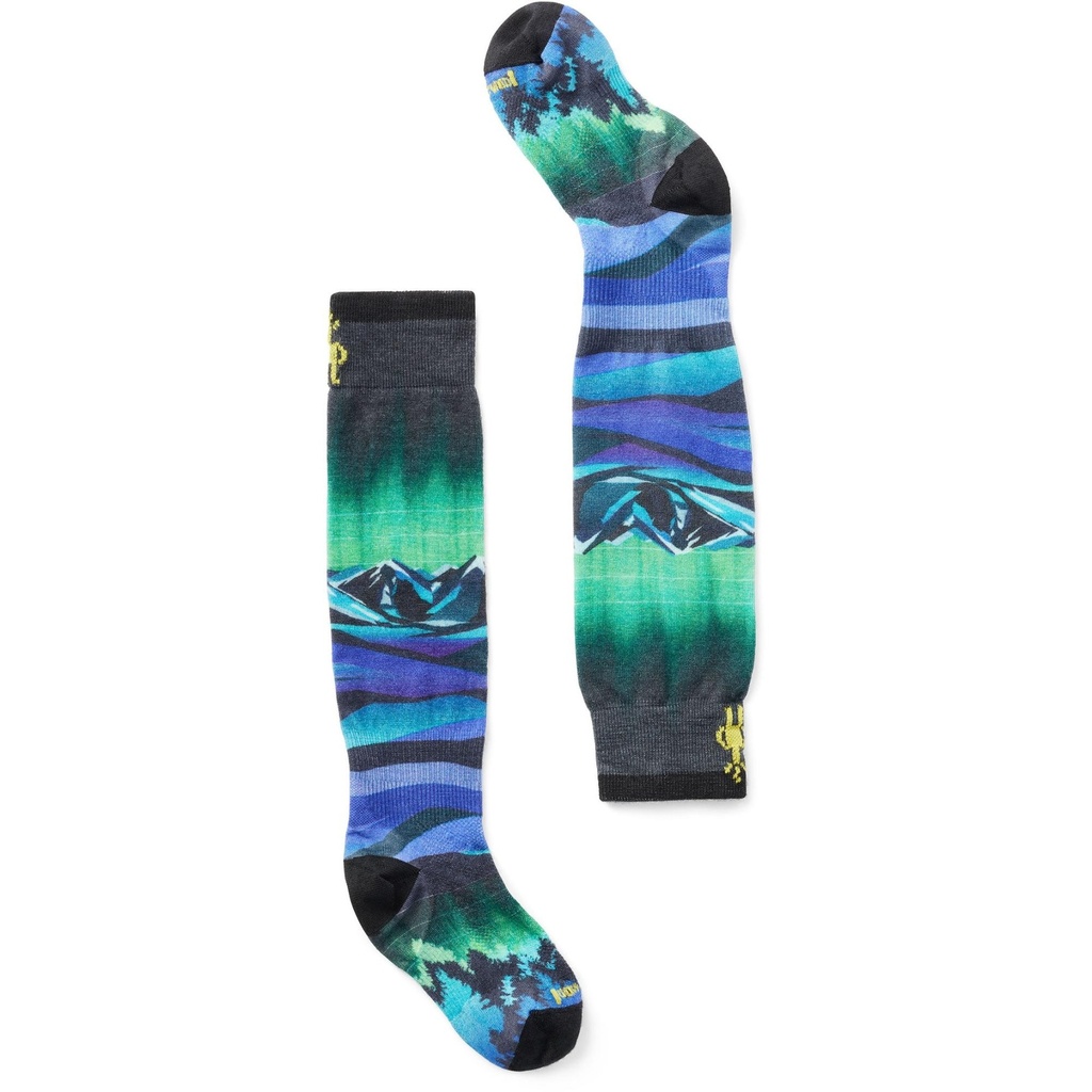[000134319000000] Smartwool Kids' Ski Aurora Flash Print OTC Socks (M)