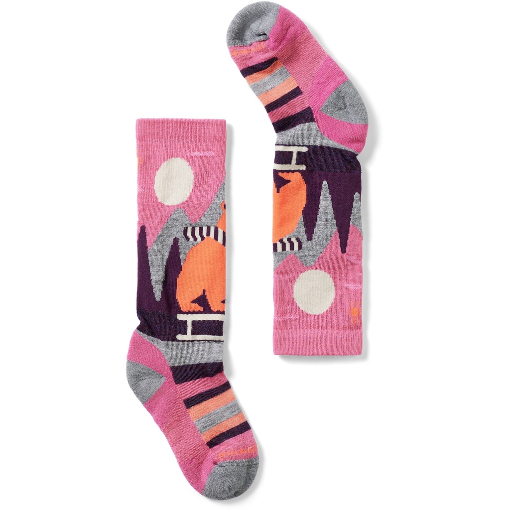 [000134320000000] Smartwool Kids' Ski Sleigh Bear Over The Calf Socks (Pink, XS)