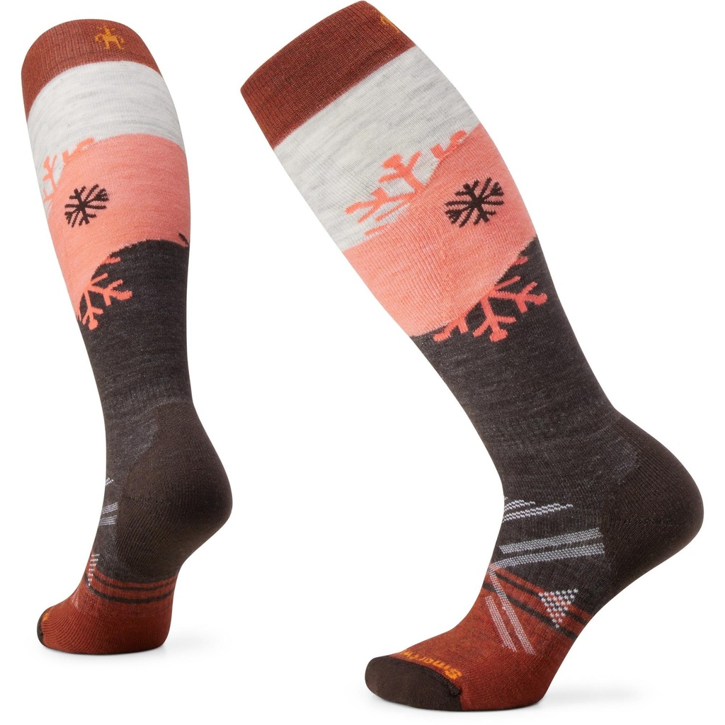 [000134409000000] Smartwool Women's Ski Snowpocalypse Pattern Over The Calf Socks (Chestnut, S)