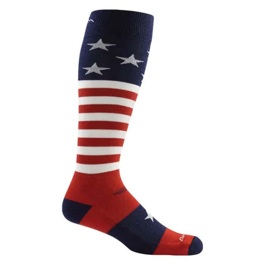 [000134628000000] Darn Tough Vermont Men's Captain Stripe OTC Midweight Ski & Snowboard Socks (S)
