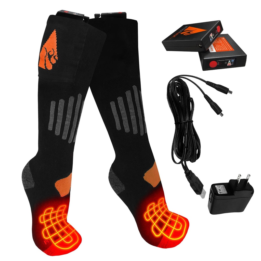 [000134662000000] ActionHeat Wool 3.7V Rechargeable 1.0 Heated Socks (S/M)