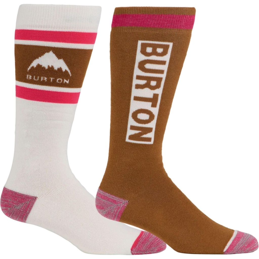 [000134921000000] Burton Women's Weekend Midweight Socks - 2 Pack (Chestnut Brown, S/M)