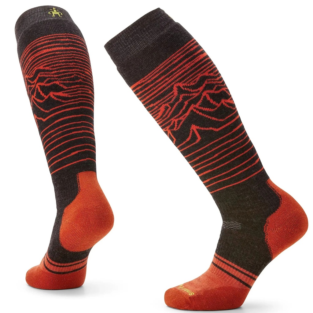 [000135070000000] Smartwool Men's Snowboard Iguchi Pattern Over The Calf Socks (Charcoal, M)