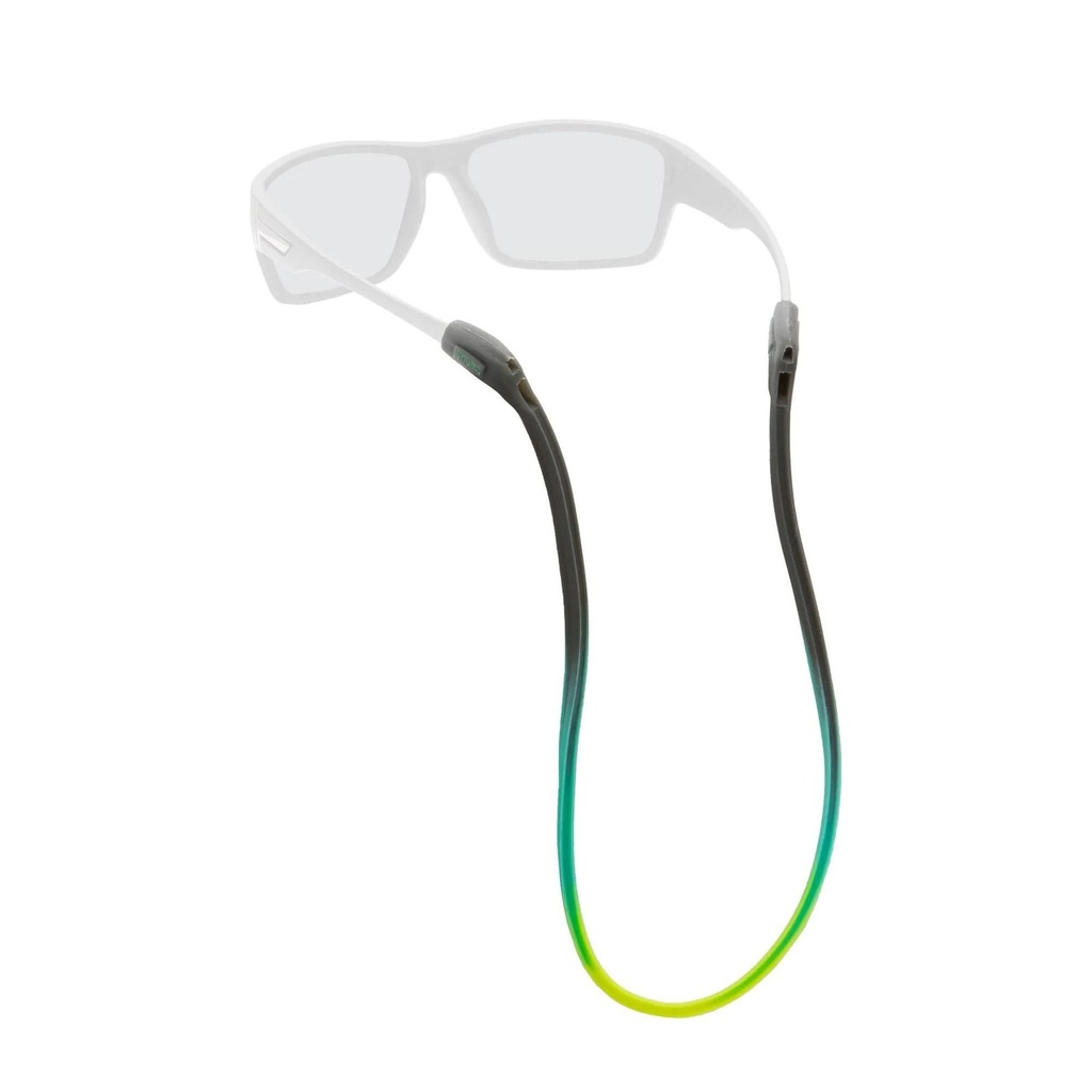 [000220982000005] Chums Switchback Silicone Eyewear Retainer (Grey/Aqua/Yellow)
