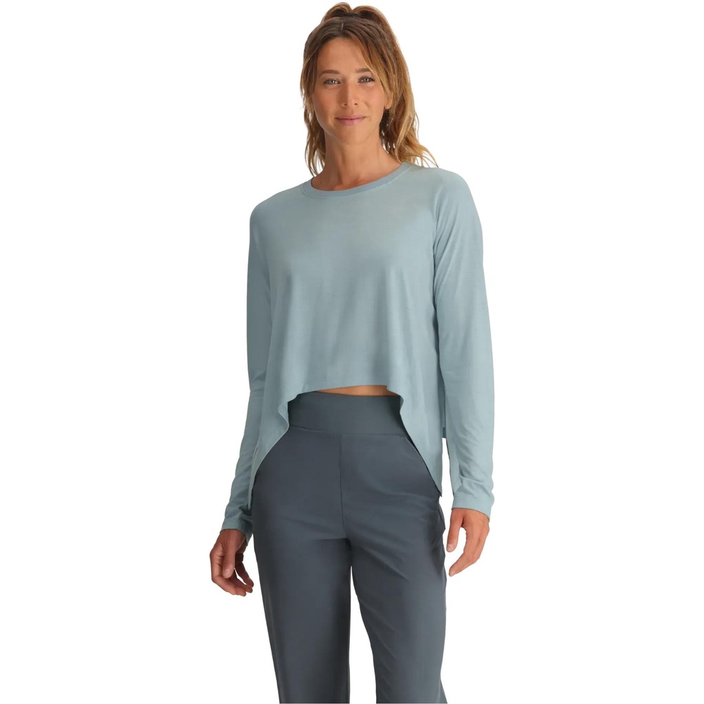 Free Fly Women's Bamboo Lightweight Cropped Long Sleeve T-Shirt
