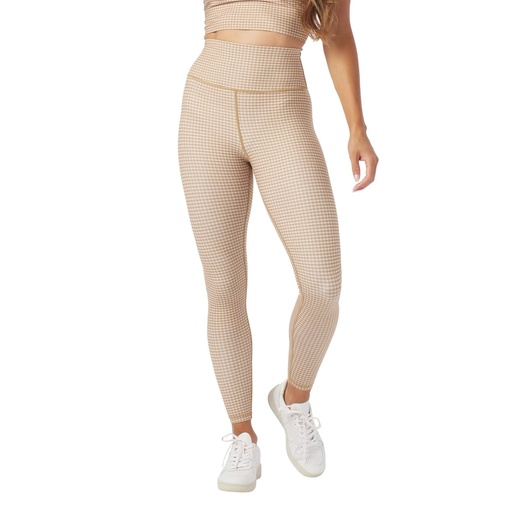 Glyder Women's Sultry 7/8 Almond Linen Gingham Leggings