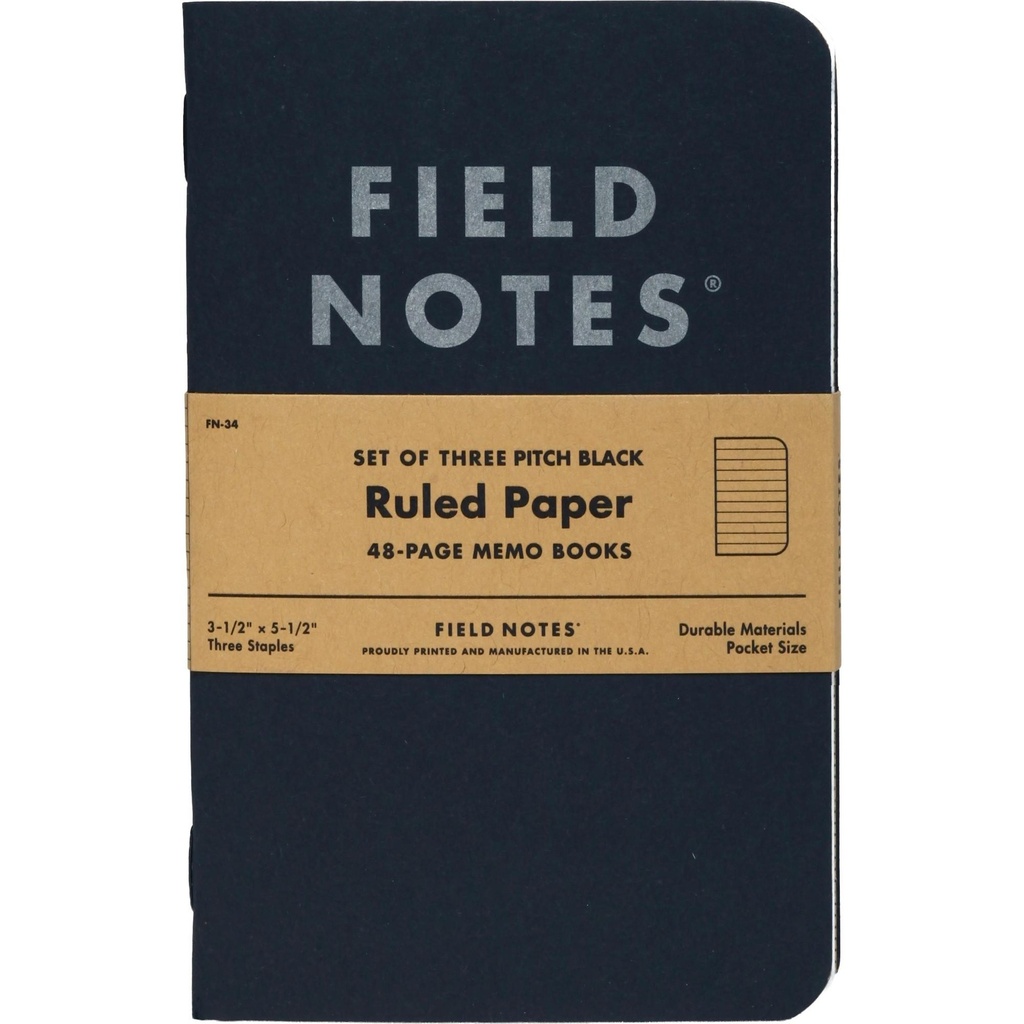 Field Notes Pitch Black Memo Notebook