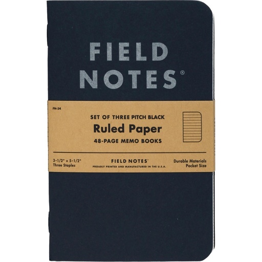 Field Notes Pitch Black Memo Notebook