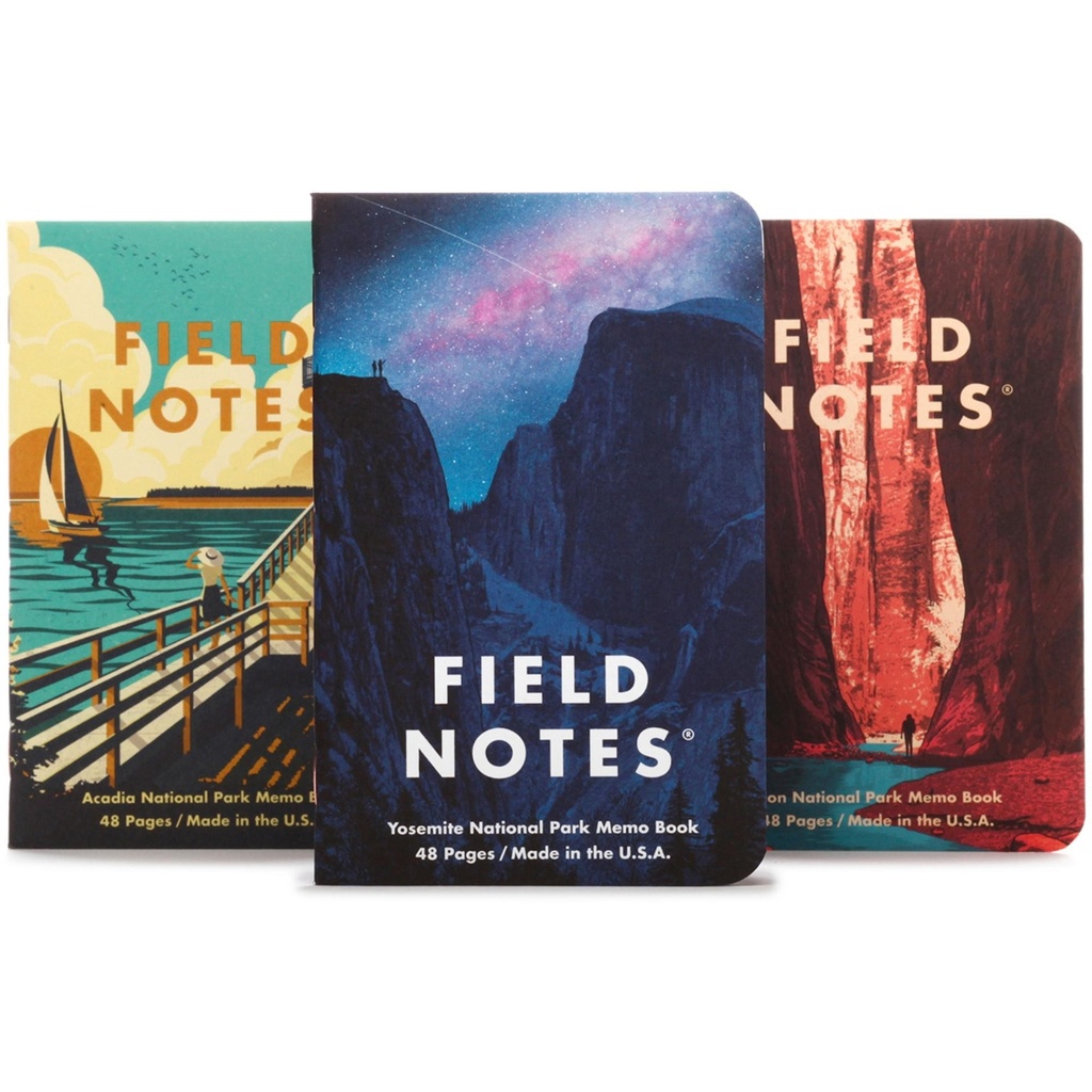 Field Notes National Parks 3-Pack - Yosemite, Acadia, Zion