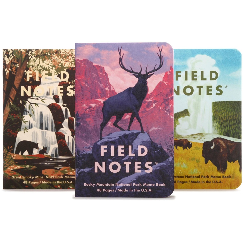 Field Notes National Parks 3-Pack - Rocky Mountain, Great Smoky Mountains, Yellowstone