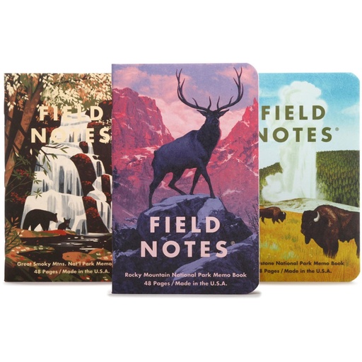 Field Notes National Parks 3-Pack - Rocky Mountain, Great Smoky Mountains, Yellowstone