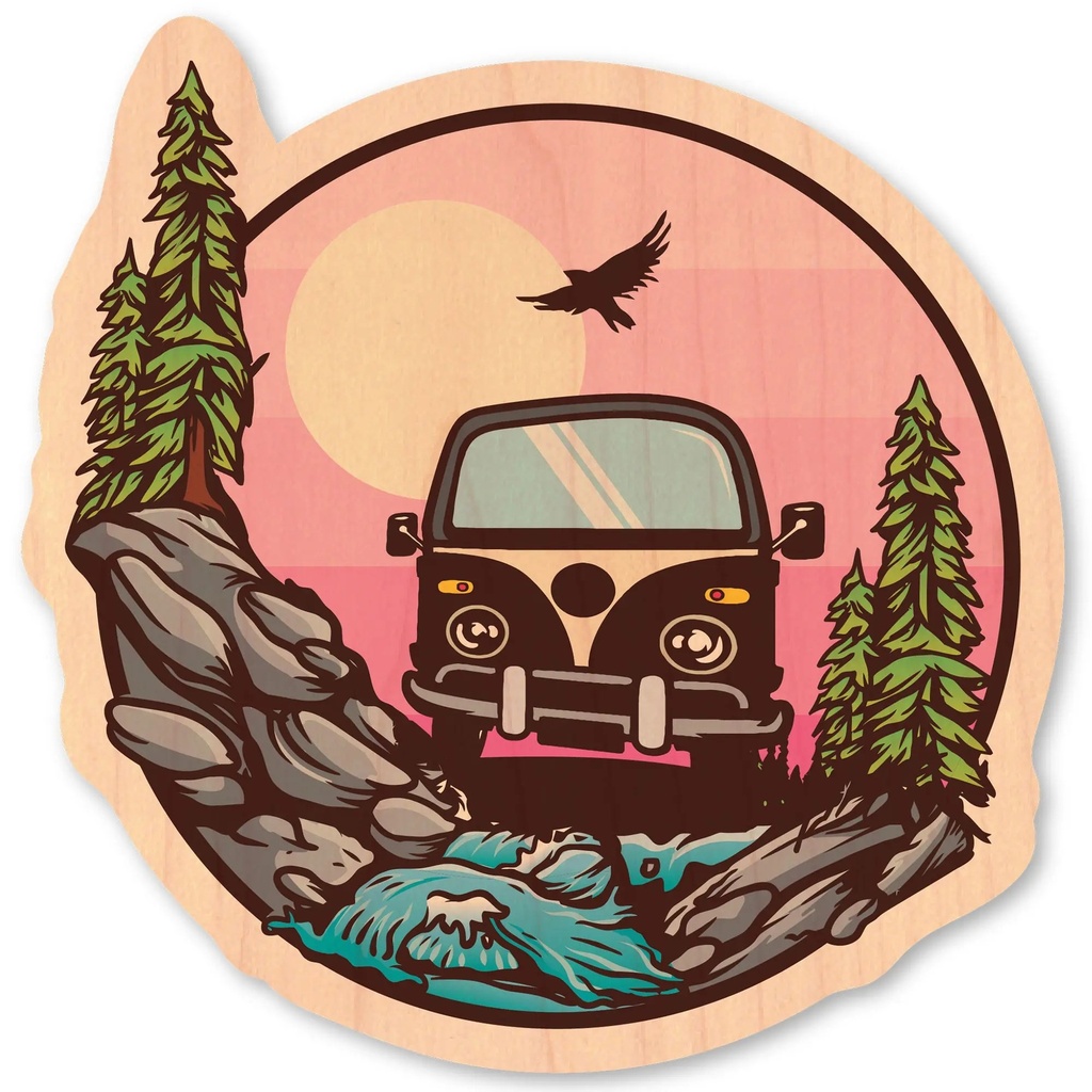 [000221792000000] Dust City Wood Sticker Van Creek Nature Scene Wood Sticker
