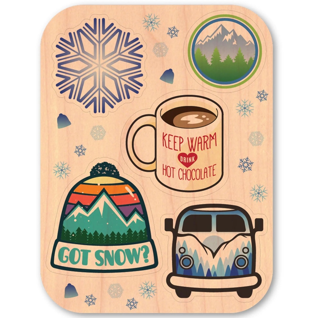 [000221799000000] Dust City Wood Sticker Snow Variety Pack Wood Sticker