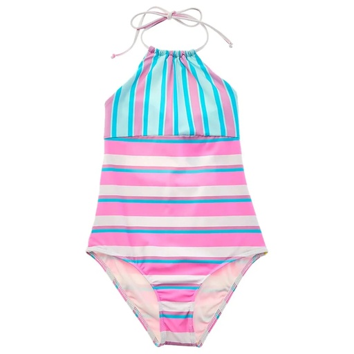 Beach Lingo Girls Soda Shop High Neck One Piece Swimsuit