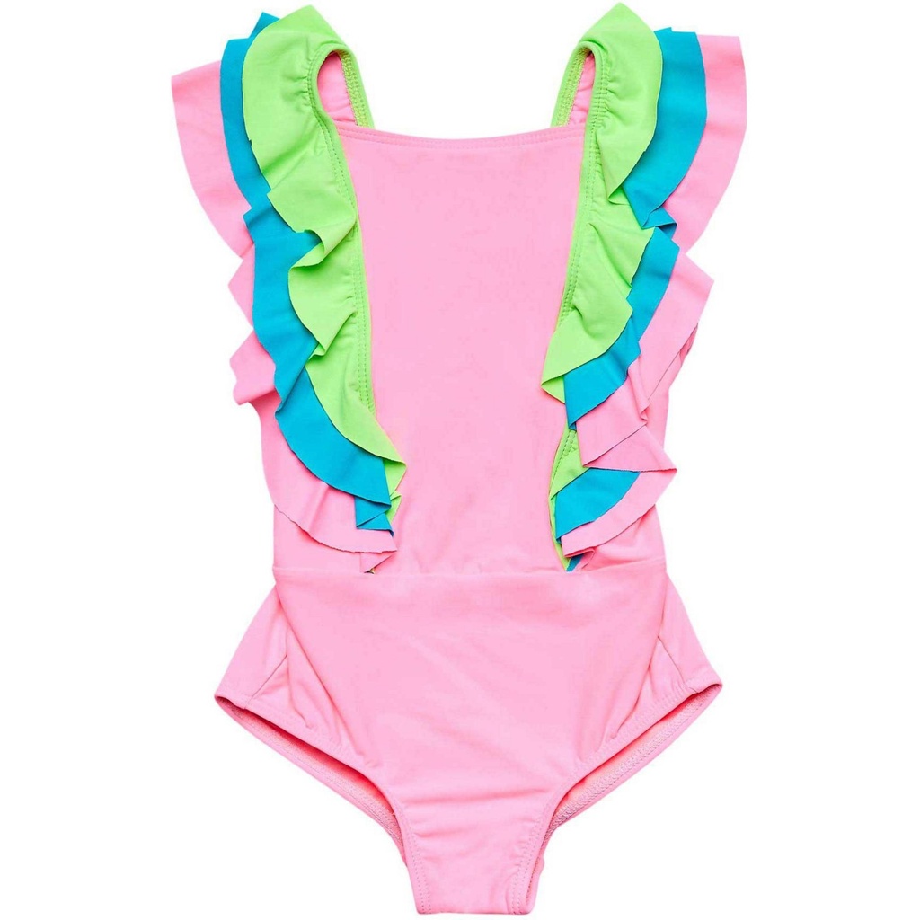 Beach Lingo Little Girls Over The Shoulder Ruffle One Piece Swimsuit