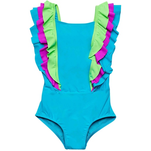 Beach Lingo Little Girls Over The Shoulder Ruffle One Piece Swimsuit