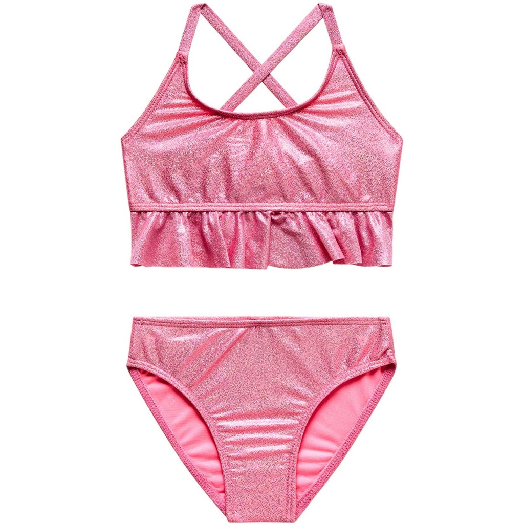 Beach Lingo Little Girls' Shine Like A Diamond Ruffle Bikini Set