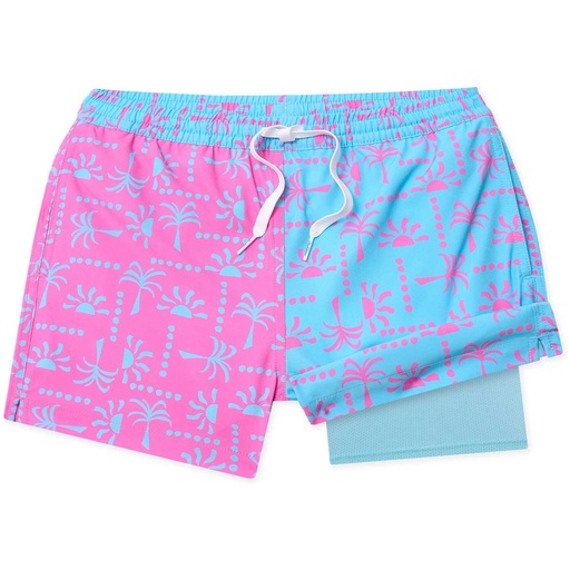 Chubbies Boys' Pacific Grids Lined Swim Trunks