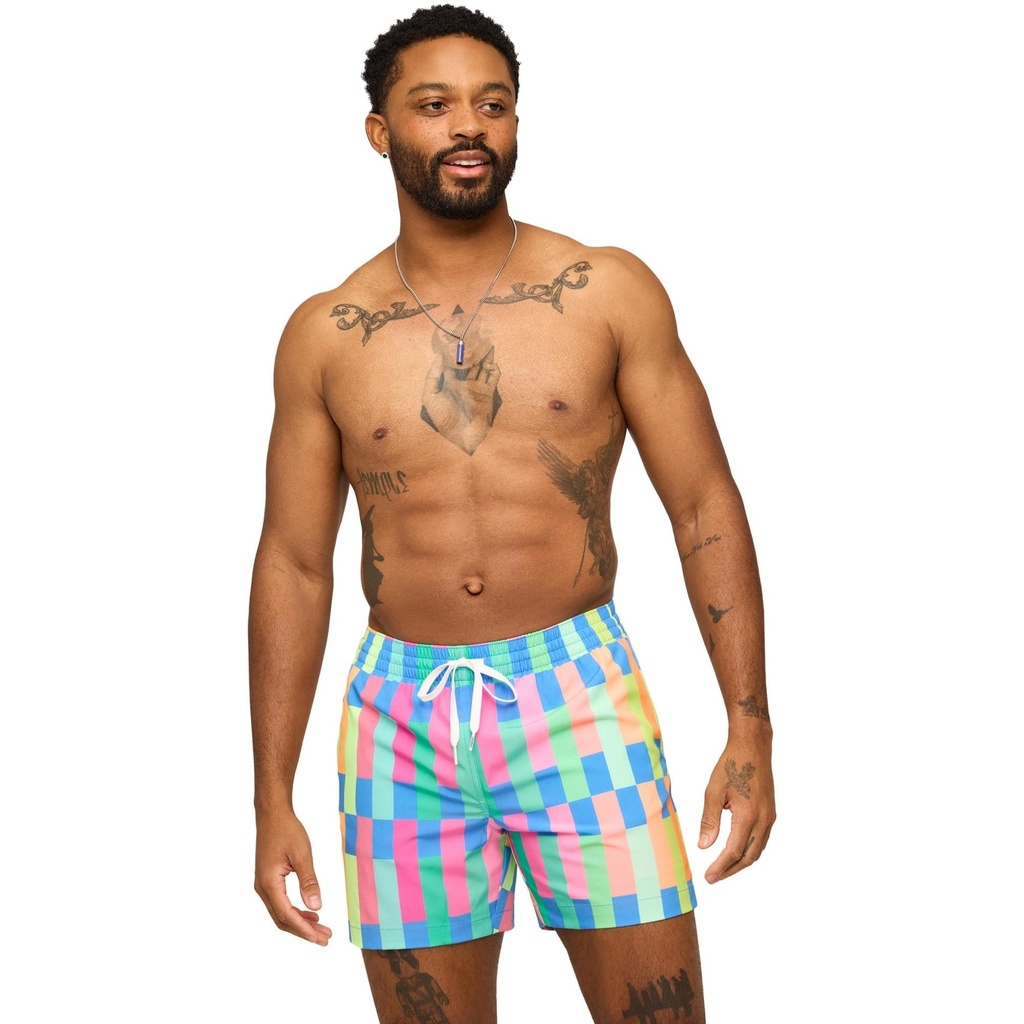 Chubbies Men's Technicolor Stitches 5.5 in Lined Swim Trunks