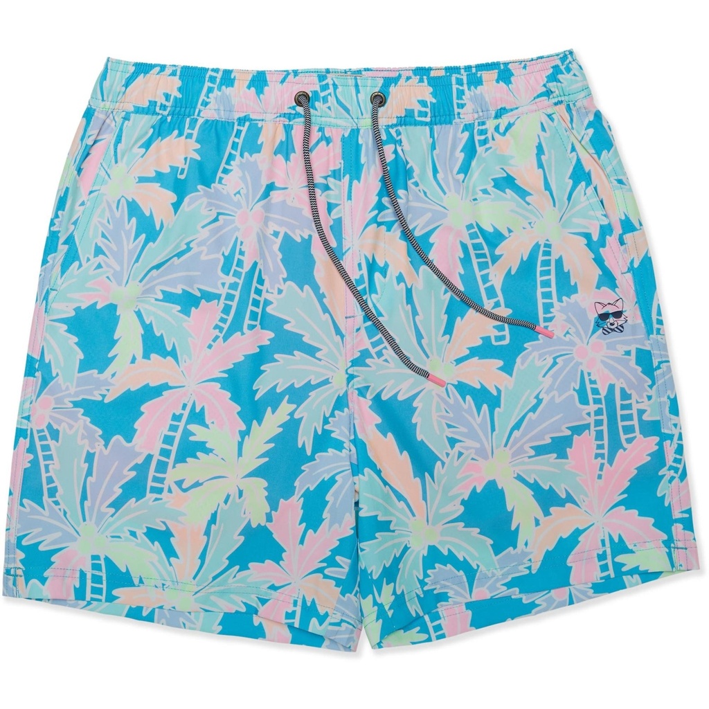Party Pants Men's Busy Palms Happy Hour Stretch 5 in Lined Swim Trunks