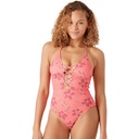 ROXY Women's Garden Twirl Plunge Lattice 1 Piece Swimsuit
