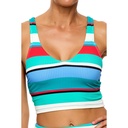 Next By Athena Women's Big Island Stripe Kinetic Crop Swim Top