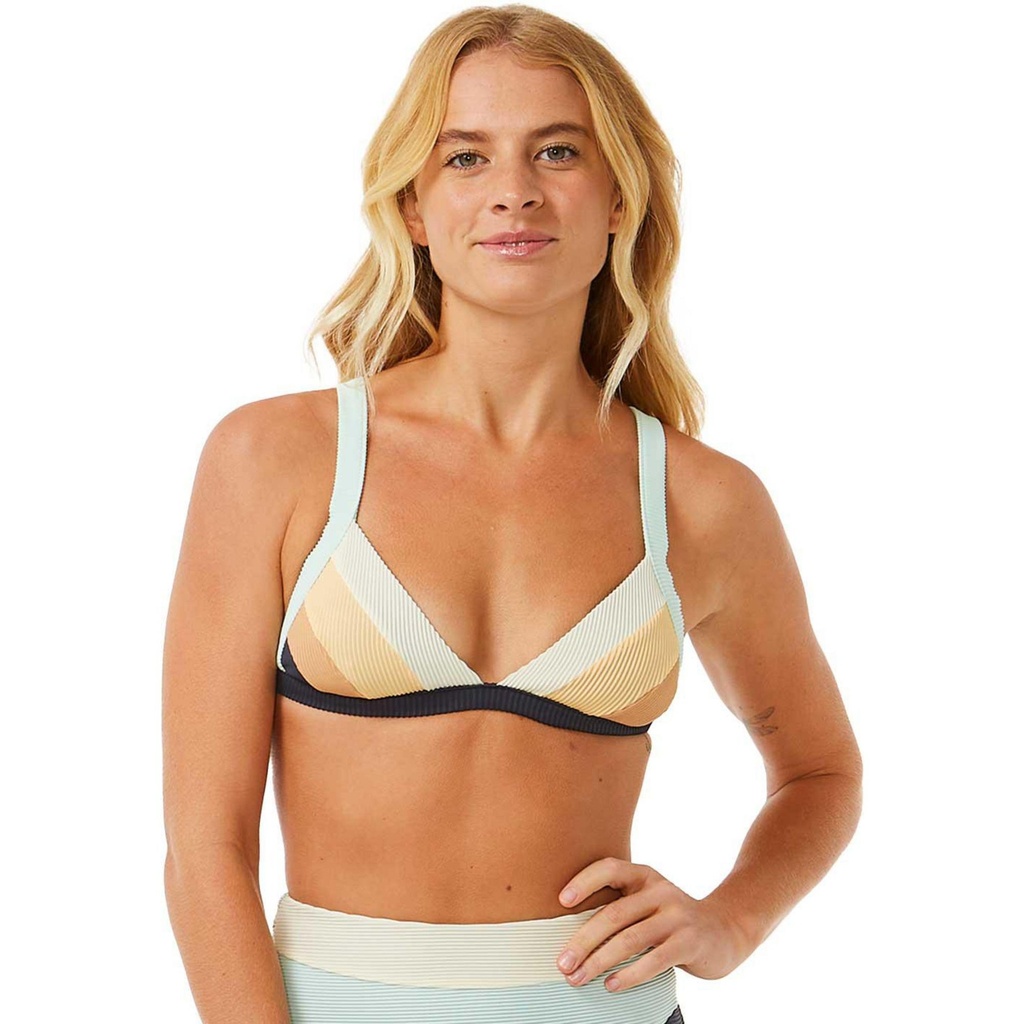 Rip Curl Women's Block Party Spliced Fixed Triangle Bikini Top