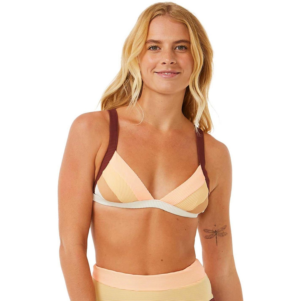 Rip Curl Women's Block Party Spliced Fixed Triangle Bikini Top