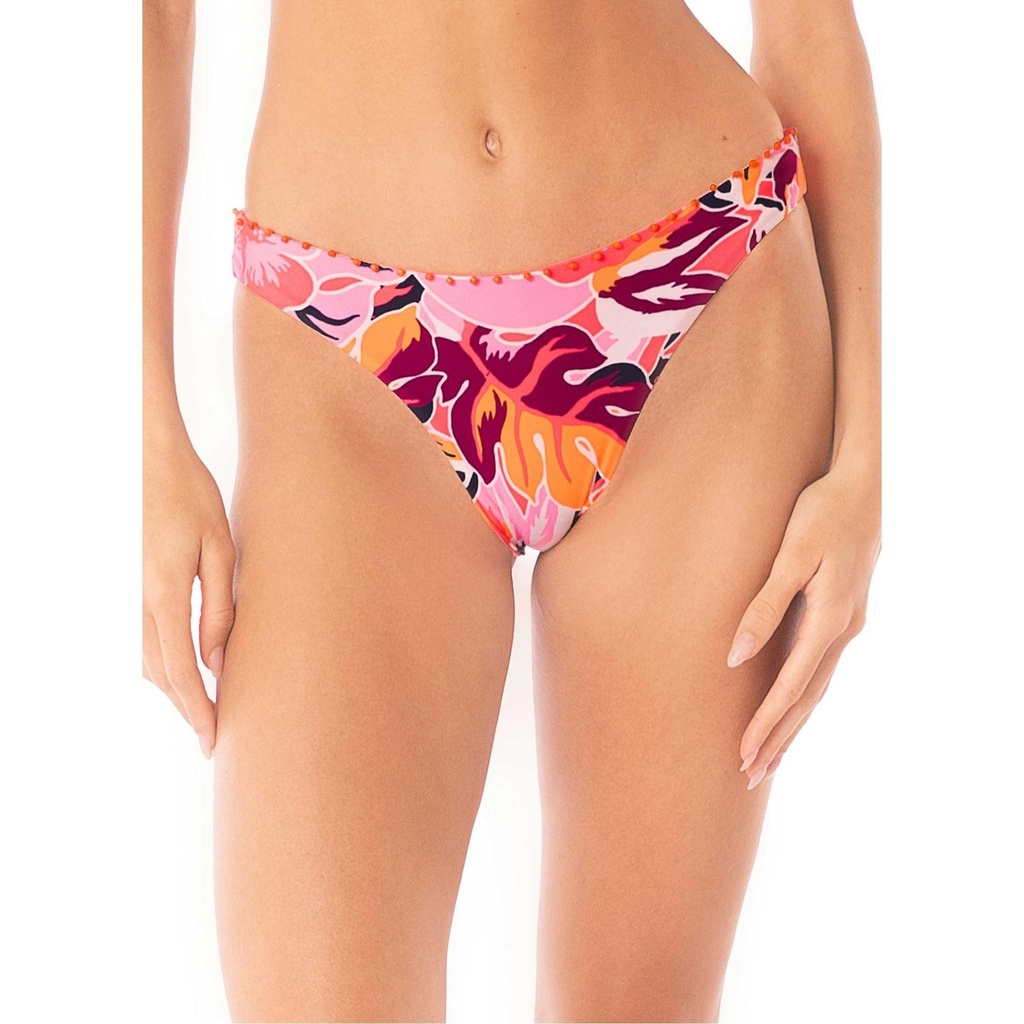 Maaji Women's Coral Leafy Sublimity Regular Rise Classic Bikini Bottom