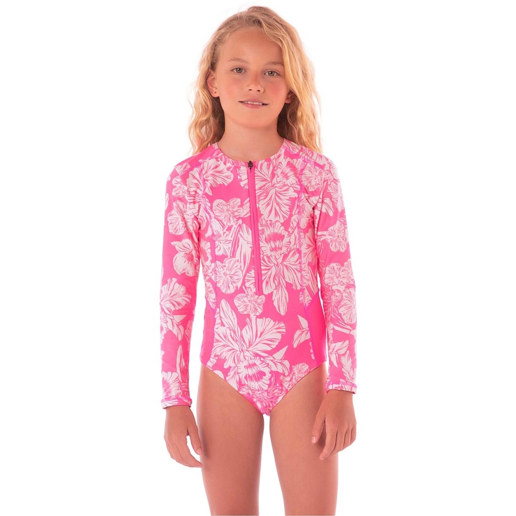 Maaji Girls' Pink Blossom Miku One Piece Rashguard